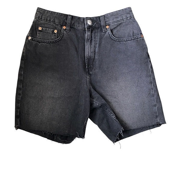 H&M 100% Cotton Washed Black Shorts Size 6 - Picture 2 of 8